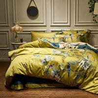 Alejandro Golden Birds Silky 100% Egyptian Cotton Bedding Set