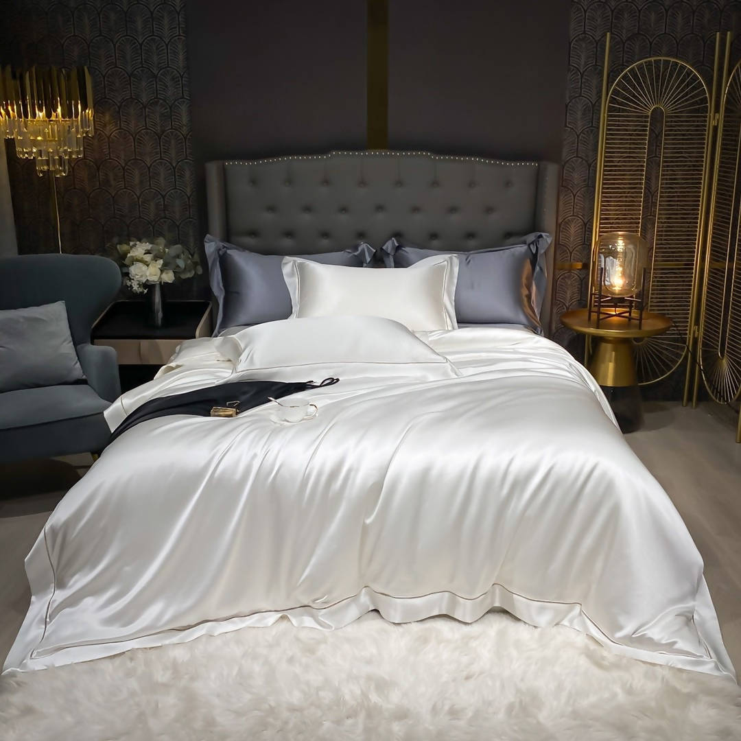 Vivian Luxury Pure Mulberry 100% Silk Bedding Set – Futaiim Homes