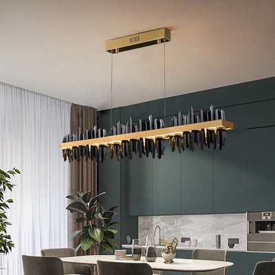 Francesco Drip Wave Gold Bar Chandelier