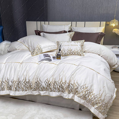 Leonardo White Luxury Baroque Style Cotton Bedding set