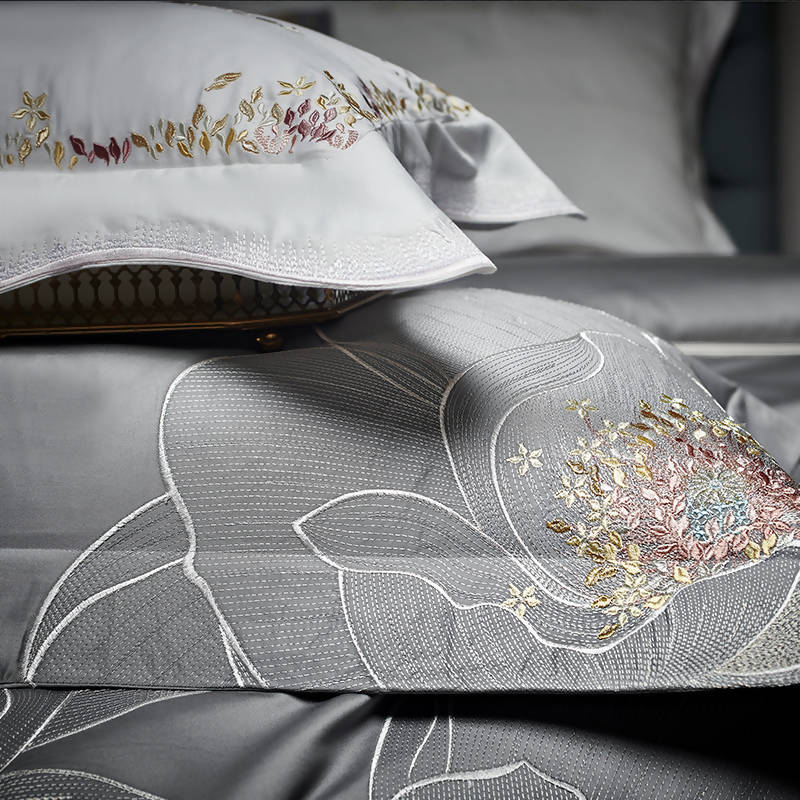 Jameela Luxury Embroidery Cotton Duvet Cover Set