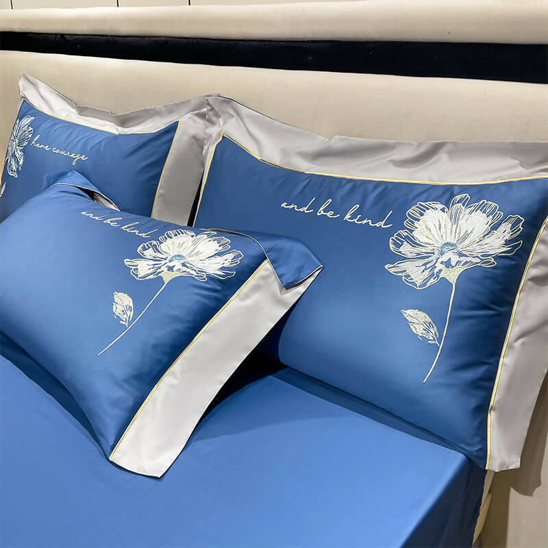 Lilybelle Cotton Flower Embroidery Luxurious Bedding Set