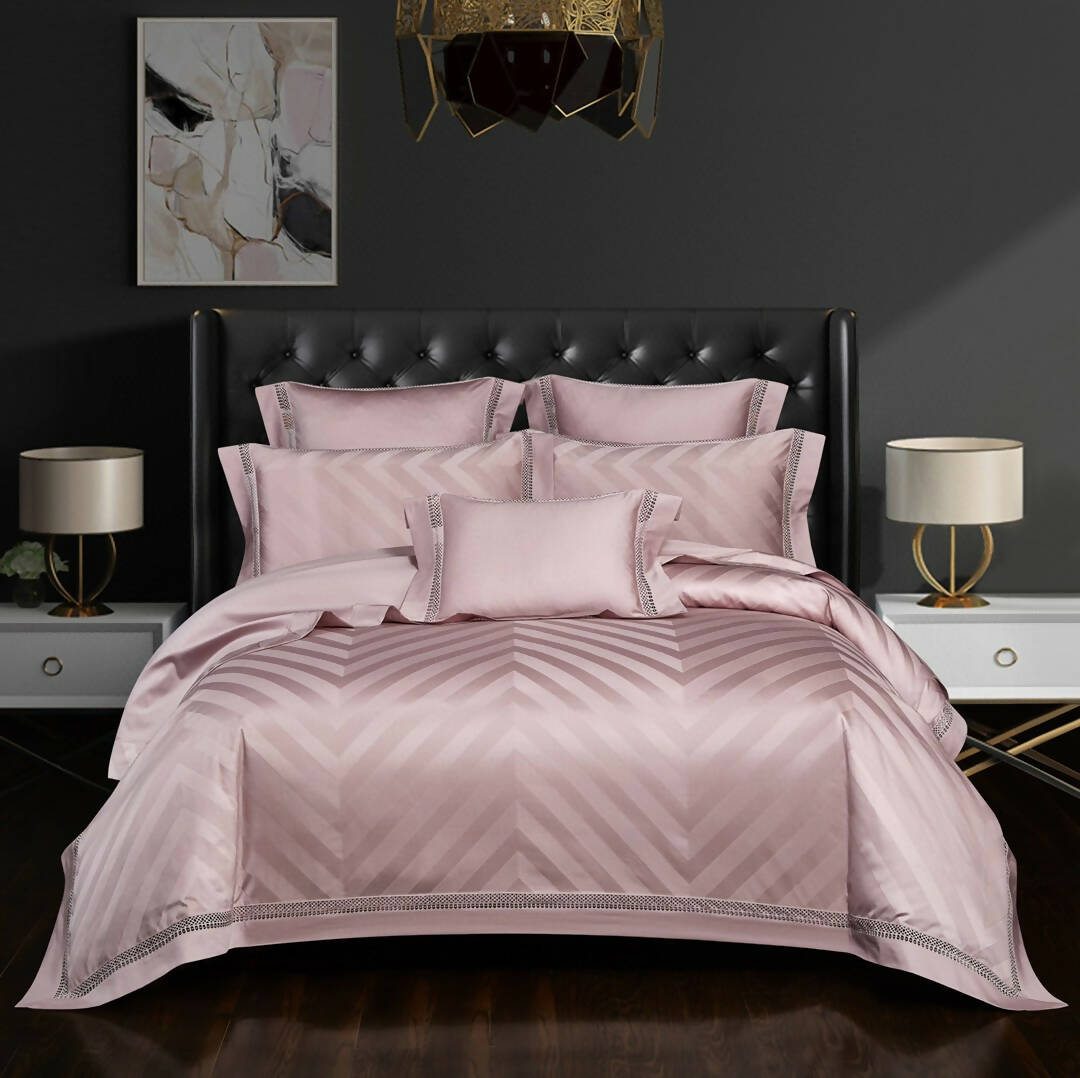 Lucirene 100% Cotton Jacquard Luxury TC 1200 Bedding Set