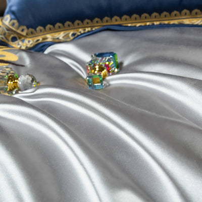 Lucas Navy Palace High-end Embroidery Luxury Bedding Set