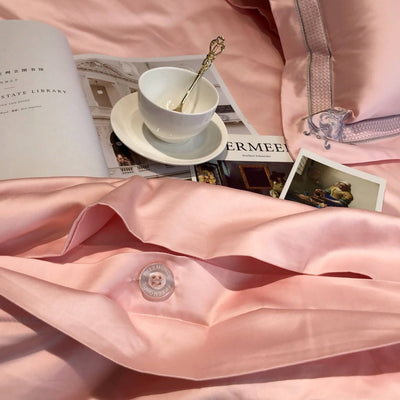 Gustavo Pink Cotton Princess Style Luxury Embroidery Bedding Set