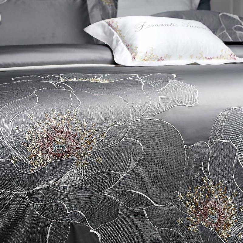 Jameela Luxury Embroidery Cotton Duvet Cover Set