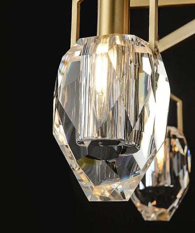 Marcellus Luxurious Drop Crystal Gold Bar Chandelier