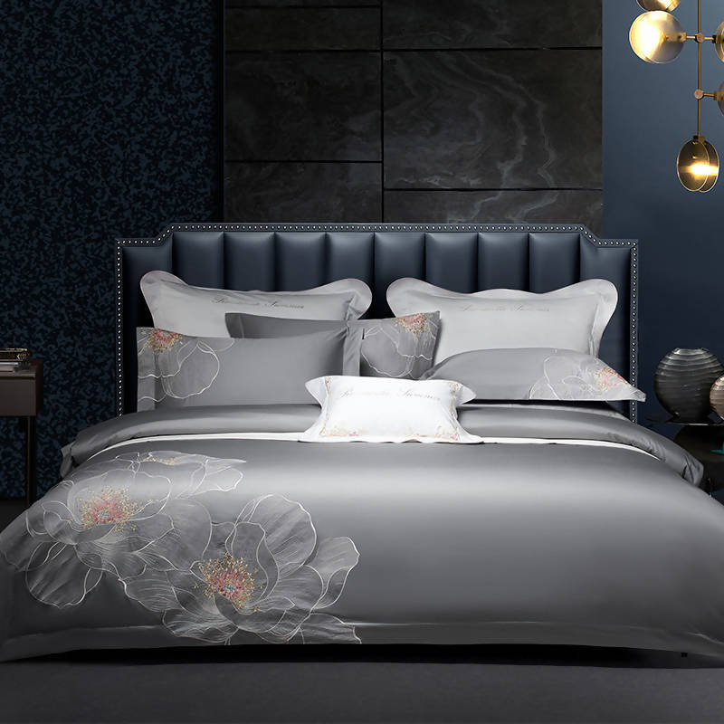 Jameela Luxury Embroidery Cotton Duvet Cover Set