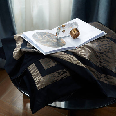 Giovanni Black Cotton Jacquard Luxury Bedding Set