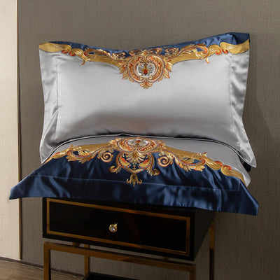 Lucas Navy Palace High-end Embroidery Luxury Bedding Set