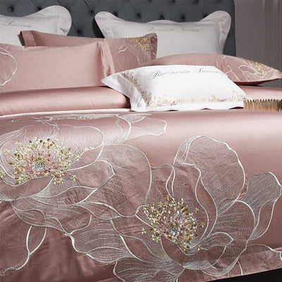 Jameela Luxury Embroidery Cotton Duvet Cover Set