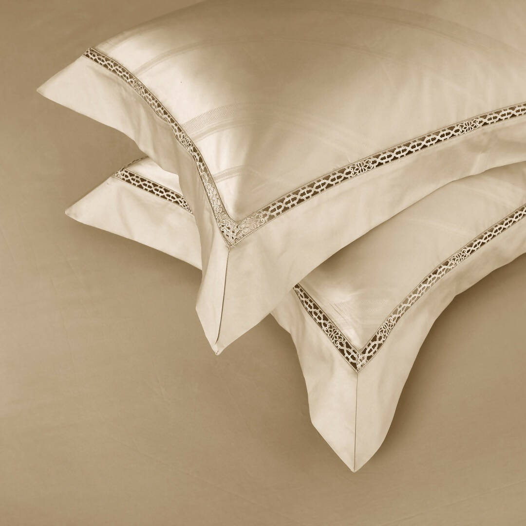 Violeta Gold Egyptian Cotton Pattern Jacquard Luxurious Bedding Set