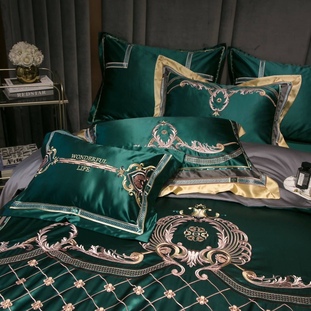 Diego Black Silk 100% Cotton Luxurious Bedding Set