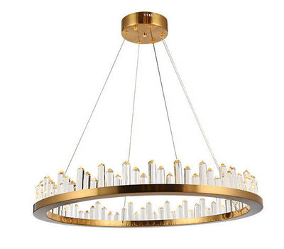 Hadrien 3D-Crystal Edge Metal Ring Chandelier