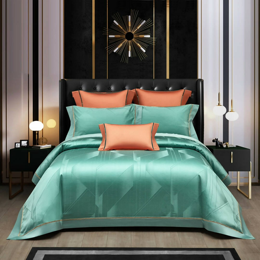 Abercio Green Luxurious Cotton Jacquard High-end Bedding Set