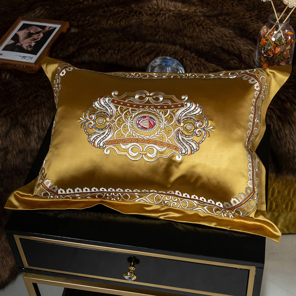 Bruno Gold Palace High-end Embroidery Luxury Bedding Set