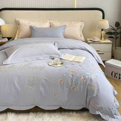 Colambanus Butterfly Princess Style Cotton High-end Embroidery Bedding Set