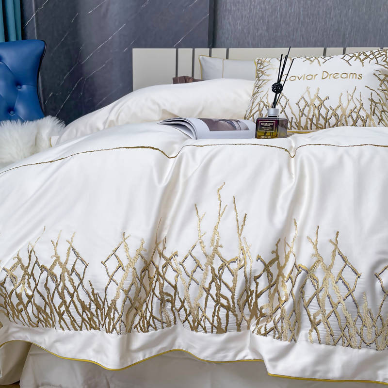 Leonardo Grey Luxury Baroque style Cotton Bedding set