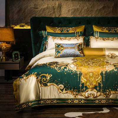 Florentina Luxury Silk 1800TC High-end Embroidery Bedding Set