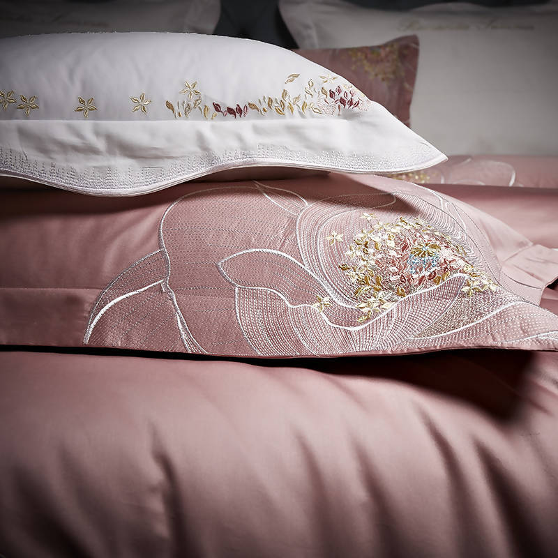 Jameela Luxury Embroidery Cotton Duvet Cover Set