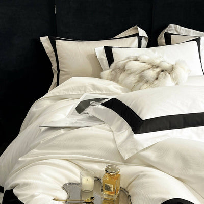 Pierre White 100% Cotton Jacquard Patchwork Bedding Set