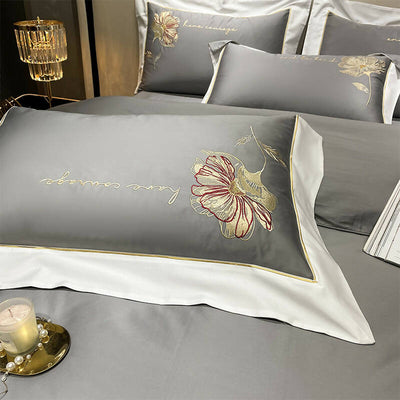 Lilybelle Cotton Flower Embroidery Luxurious Bedding Set