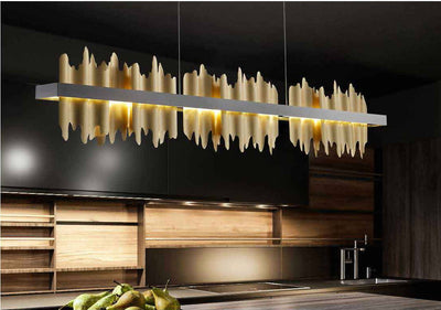 Francesco Drip Wave Gold Bar Chandelier