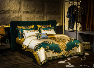 Florentina Luxury Silk 1800TC High-end Embroidery Bedding Set