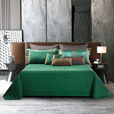 Giulietta Green Jacquard Cotton High-end Luxury Bedding Set