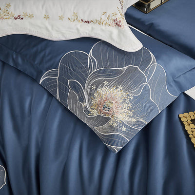 Jameela Luxury Embroidery Cotton Duvet Cover Set