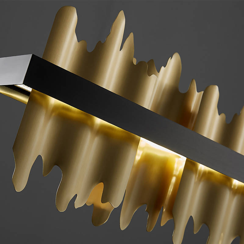 Francesco Drip Wave Gold Bar Chandelier