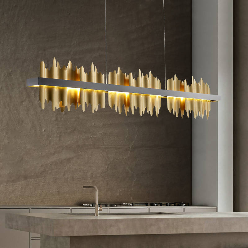 Francesco Drip Wave Gold Bar Chandelier