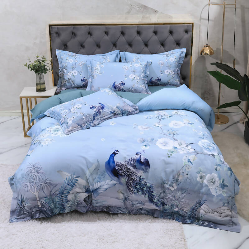 Ludovica Peacock 100% Cotton Digital Printing Bedding Set