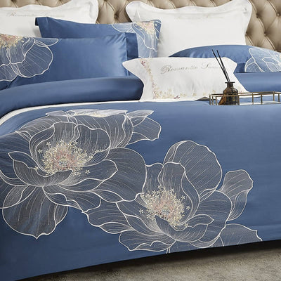 Jameela Luxury Embroidery Cotton Duvet Cover Set