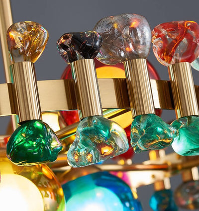 Shakespeare Colorful Gem And Crystal Round Chandelier