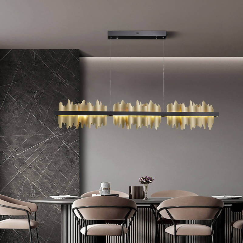 Francesco Drip Wave Gold Bar Chandelier