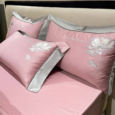 Lilybelle Cotton Flower Embroidery Luxurious Bedding Set