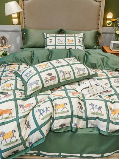 Horse Beauty Luxury 100% Egyptian Cotton High-end Bedding Set