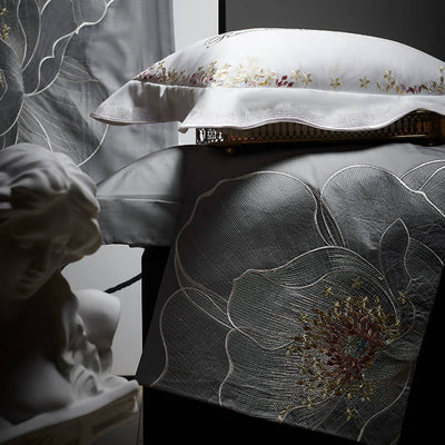 Jameela Luxury Embroidery Cotton Duvet Cover Set