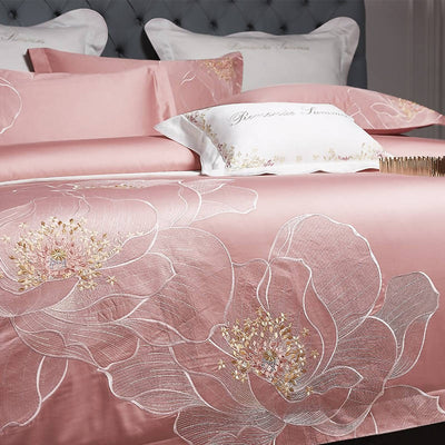 Jameela Luxury Embroidery Cotton Duvet Cover Set