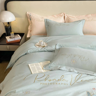 Colambanus Butterfly Princess Style Cotton High-end Embroidery Bedding Set