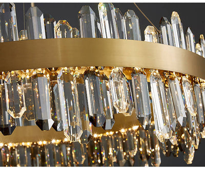 Alessandro Double Sided Rectangle Crystal Ring Chandelier