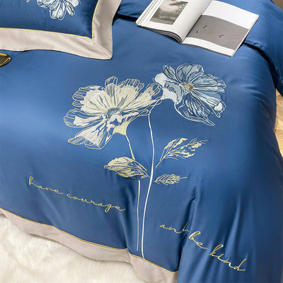 Lilybelle Cotton Flower Embroidery Luxurious Bedding Set