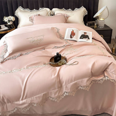 Eleanora Luxury 100% Cotton Embroidery Lace Bedding set